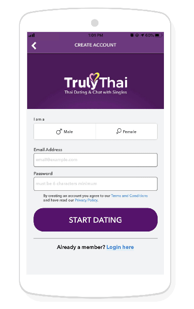 TrulyThai Sign up form